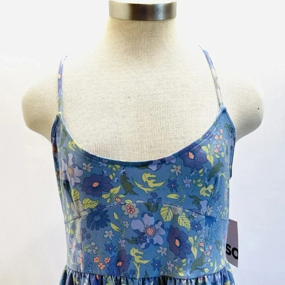 NWT SO GOODS FOR LIFE Juniors Sleeveless Neck Floral Blue Romper Dress Size XL - Picture 2 of 10